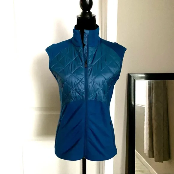 Icebreaker Womens Largo Ellipse Vest Merino Wool Quilted GT Size Medium blue - Picture 1 of 9